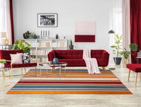 Tapete Sala Sem Pelo Listrado Colorido 250X300 Cm Listras