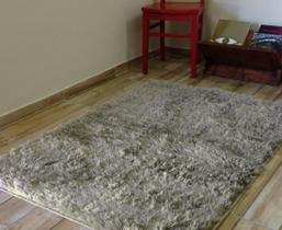 Tapete Sala Shaggy Macio 1,00 X 1,50 m Antiderrapante Gelo