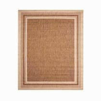 Tapete Sala Sisal Moldura Marrom 87 150x200 Comprimento 200 Cm Cor Bege/marrom Desenho Do Tecido Geométrico Largura 150