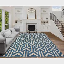 Tapete Sala Vegas Prime 200X250 Cm Azul Moderno Geometrico