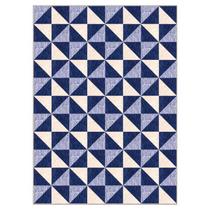 Tapete Saturs Moderno Ladrilho Azul 200 x 250 cm Tapete para Sala e Quarto