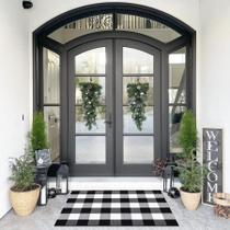Tapete SEEKSEE Cotton Buffalo Plaid 70x110cm preto e branco