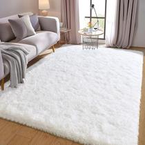 Tapete Shag Ailyei branco 120x180cm para quarto, sala de estar Tapete Shag Ailyei branco 120x180cm para quarto, sala de estar