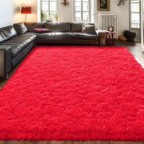 Tapete Shag Living Room Ailyei Red 160x230cm, ultramacio e fofo Tapete Shag Living Room Ailyei Red 160x230cm, ultramacio e fofo
