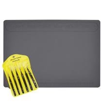 Tapete Silicone Cinza Antiestatica Tam28x41cm + Kit pinças