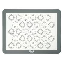 Tapete Silicone e fibra de Vidro Retangular Branco e Cinza para Confeitaria Macarons 30x40cm