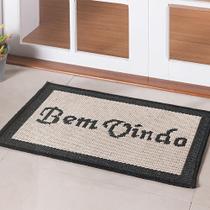 Tapete Sisal Oásis Bem Vindo 40cm x 60cm Preto - Oásis Tapetes