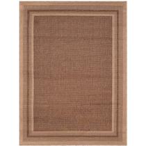 Tapete Sisal Quarto Sala Excelente Acabamento Sem Pelo Antiderrapante Eco Nature Moldura 2,50m x 3,00m Bege Marrom