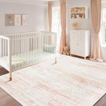 Tapete Srugn de 6 x 9 pés de lã sintética ultramacia, antiderrapante, rosa