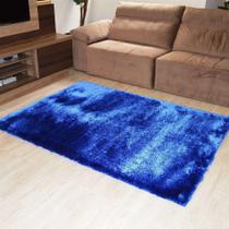 Tapete Super Shaggy Confort 100 X 150Cm Azul Rayza Tapetes