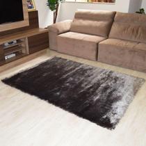 Tapete Super Shaggy Confort 100 X 150Cm Cinza Rayza Tapetes