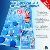 Tapete Tabuleiros 3 em 1 jogos Educativos e Cognitivos para Autistas