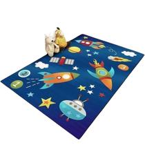 Tapete Tatame Antiderrapante Emborrachado Quarto Criança Infantil Macio Divertido Grande Menino Astronauta Marinho