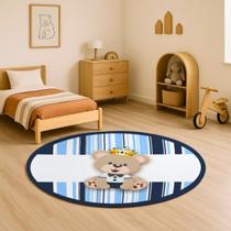 Tapete Tatame Antiderrapante Quarto Bebe Menino Emborrachado Antiderrapante Urso Principe Marinho