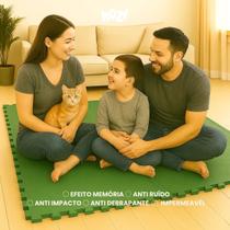 Tapete Tatame EVA Infantil Placa 50x50cm Esp.10mm c Bordas Alta Densidade Amortecimento Antiderrapante Exercícios Brincadeiras Artes Marciais