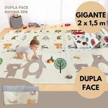 Tapete Tatame Infantil Emborrachado Dobrável Dupla Face Atividade Grande 2x1,5m