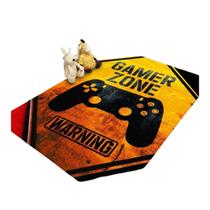 Tapete Tatame Quarto Criança Antiderrapante Emborrachado Divertido Macio Menino Video Game Gamer Zone Amarelo
