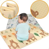 Tapete Tatame Térmico Bebe Infantil Emborrachado 2m x 1,5m Dupla Face Dobrável Macio Tummy Time