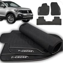 Tapete TCross 2019 20 21 22 23 24 2025 Emborrachado Highline Sense PCD Comfortline Impermeável Preto