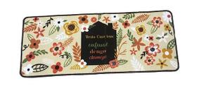 Tapete Tecido Sintético 100x40cm Nesta Casa Tem Cafuné Dengo Chamego