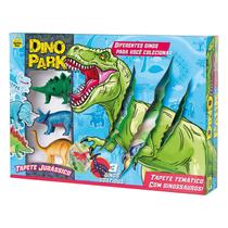 Tapete Temático Com 3 Dinossauros Dino Park 80x70 Cm Para Bebês - Samba Toys