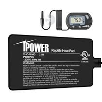 Tapete térmico iPower 4W Reptile 10x18cm com termômetro para terrário
