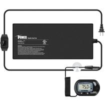 Tapete térmico para répteis iPower 8x18 polegadas com controlador de temperatura