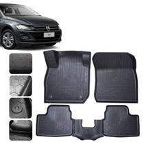 Tapete Tipo Bandeja para Novo Polo Track 2018 17 19 20 a 2025 2026 Borda elevada Forte Preto Luxo Tapete Tipo Bandeja para Novo Polo Track 2018 17 19 20 a 2025 2026 Borda elevada Forte Preto Luxo