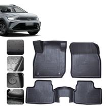 Tapete tipo bandeja para Volkswagen Nivus 2020 a 25 2026 100 impermeável Borracha e Pvc Completo Tapete tipo bandeja para Volkswagen Nivus 2020 a 25 2026 100 impermeável Borracha e Pvc Completo
