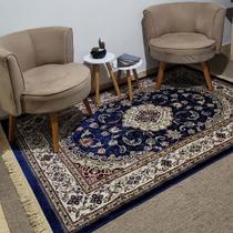 Tapete Tipo Belga Persa Clássico Essence 05 Azul 1,00X1,40M