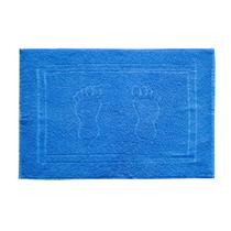 Tapete Toalha de Piso para Banheiro Pegada Azul 45x70cm - Camesa