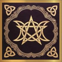 Tapete/Toalha Para Tarô E Oráculos Triquetra Com Pentagrama em veludo suede 1.40 por 1.40