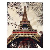 Tapete Torre Eiffel Retangular Veludo 98x150 cm Creme - Rayza