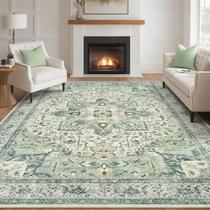 Tapete Tortania 254x427 cm Vintage Boho Verde Lavável Tapete Tortania 254x427 cm Vintage Boho Verde Lavável