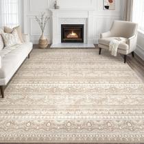 Tapete Tortania 305x366cm Lavável Macio Boho Marroquino Marrom Claro Tapete Tortania 305x366cm Lavável Macio Boho Marroquino Marrom Claro