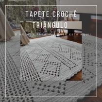 Tapete Triângulo Grande Sala Cru croche barbante sala quarto