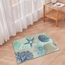 Tapete Tritard Coastal Area 60x90 cm, antiderrapante, azul marinho