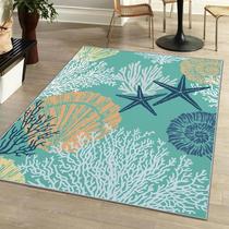Tapete Tritard Nautical Coastal 122x183cm Teal Turquesa