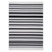 Tapete Turco Kilim - Asteca - 1,00m x 1,40m - Listras 12 - Cinza - Via Star