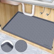 Tapete Under Sink de silicone impermeável CANIVI 34x22 polegadas cinza