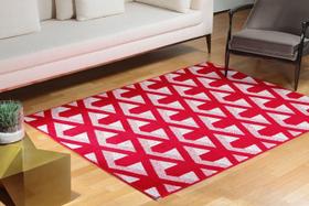 Tapete veludo toque macio 1,00 x 1,50 100% antiderrapante sala quarto hotel escritório andino lancer (a-90-vermelho)