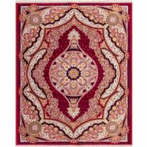 Tapete Vermelho Creme Medalhão 300x400 2 Milhões de Nós m²