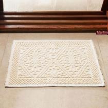 Tapete Vermont III Branco Antiderrapante 50cm x 80cm - Niazitex