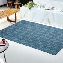 Tapete Viesto Sala Decoração Moderna 200x250 Antiderrapante - 2.5 M - 2 M - Azul-celeste