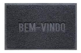 Tapete Vinilico Color Block Antiderrapante Porta 60x40cm Cor Grafite