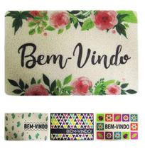 Tapete Vinilico Retangular Estampado Bem Vindo Sortidos 58x38cm - Fwb