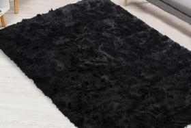 Tapete Walk on Me 152 x 213 cm Preto em Pelo Sintético Retangular Tapete Walk on Me 152 x 213 cm Preto em Pelo Sintético Retangular