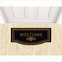 Tapete welcome preto formato medida porta.