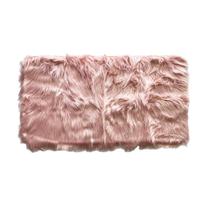 Tapete Xale Decorativo Retangular Pelo Alto Rosa 48 x 88 cm