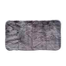 Tapete Xale Retangular Decorativo Pelo Baixo Cinza 88 x 48 cm